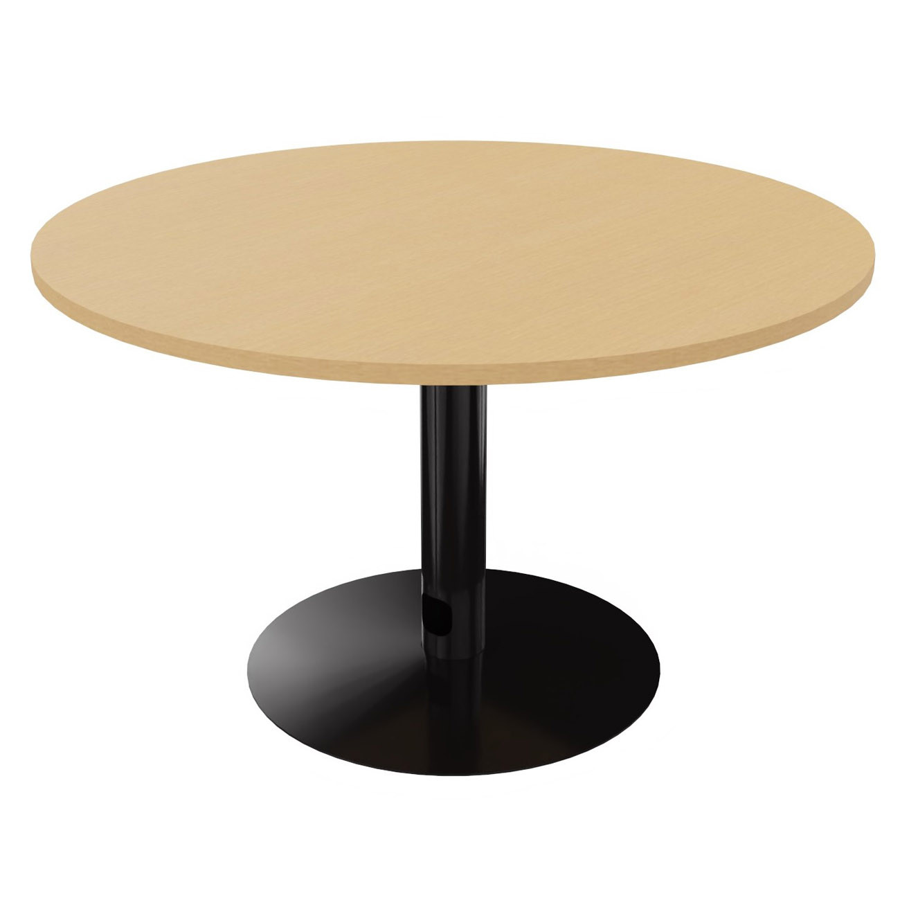 Table ronde 120 cm - Piètement tulipe Noir - Plateau Hêtre