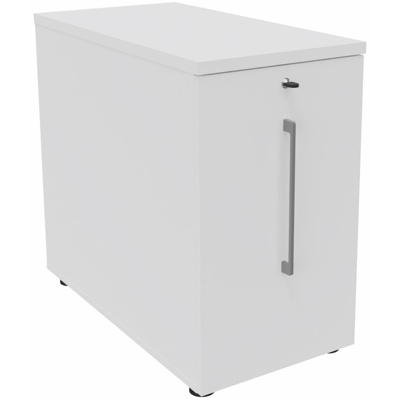 Caisson Tower Hauteur Bureau 72 cm - 2 niveaux de rangements - Corps Blanc / Top Blanc