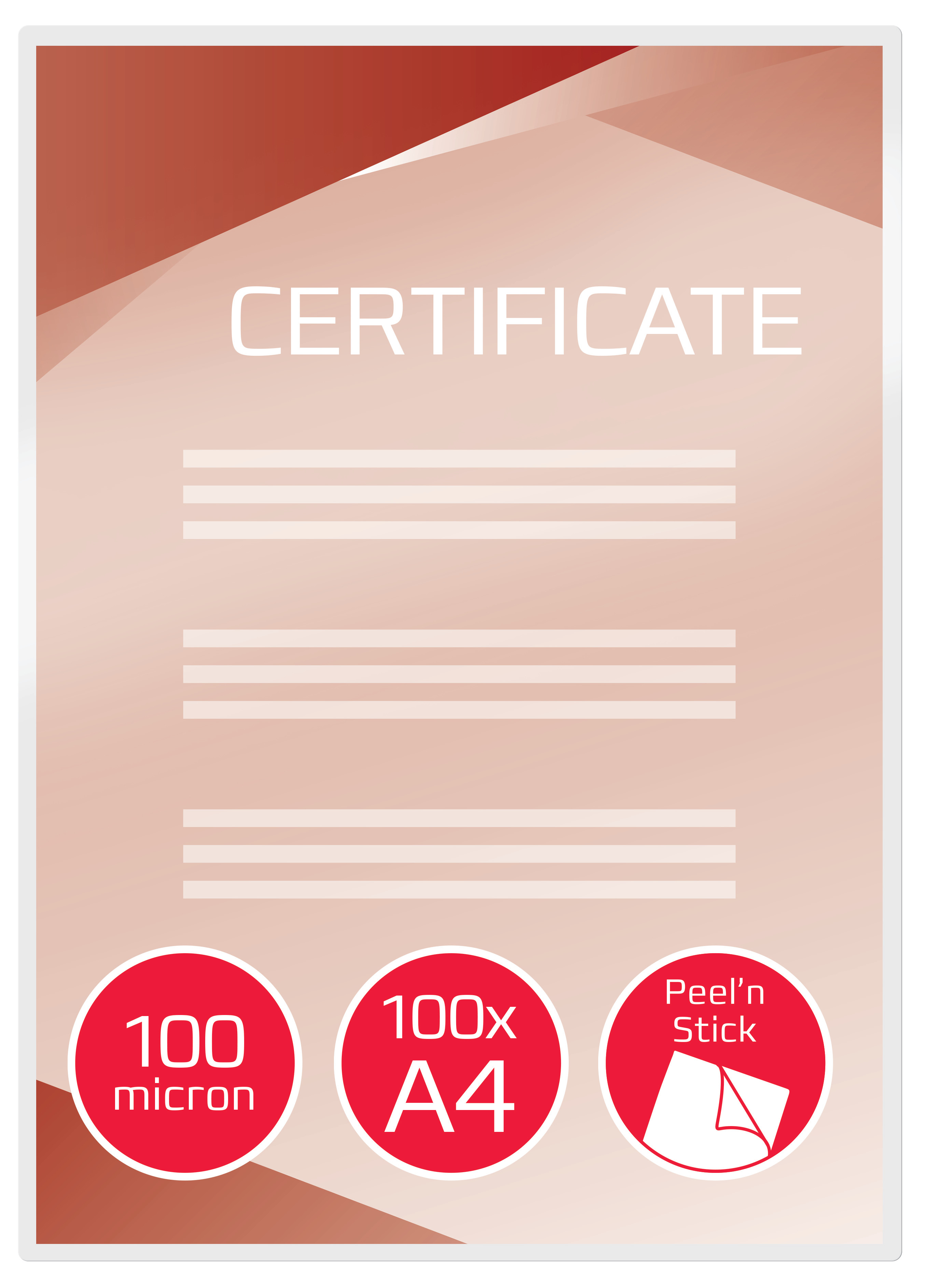 GBC Pochettes de plastification adhésive A4 - Lot de 100