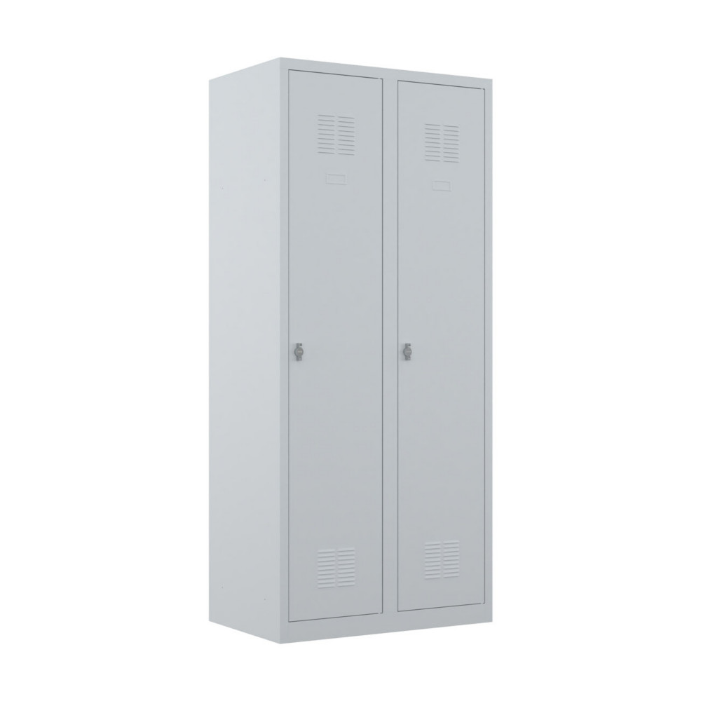 Vestiaire mtal Budget monobloc industrie salissante - 2 colonnes L.80 cm - Gris