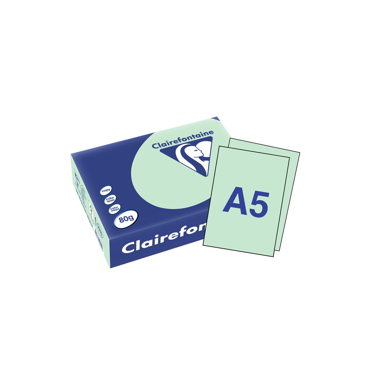 Clairefontaine Papier A5 couleur Trophée - 80g - Ramette de 500 feuilles - Vert