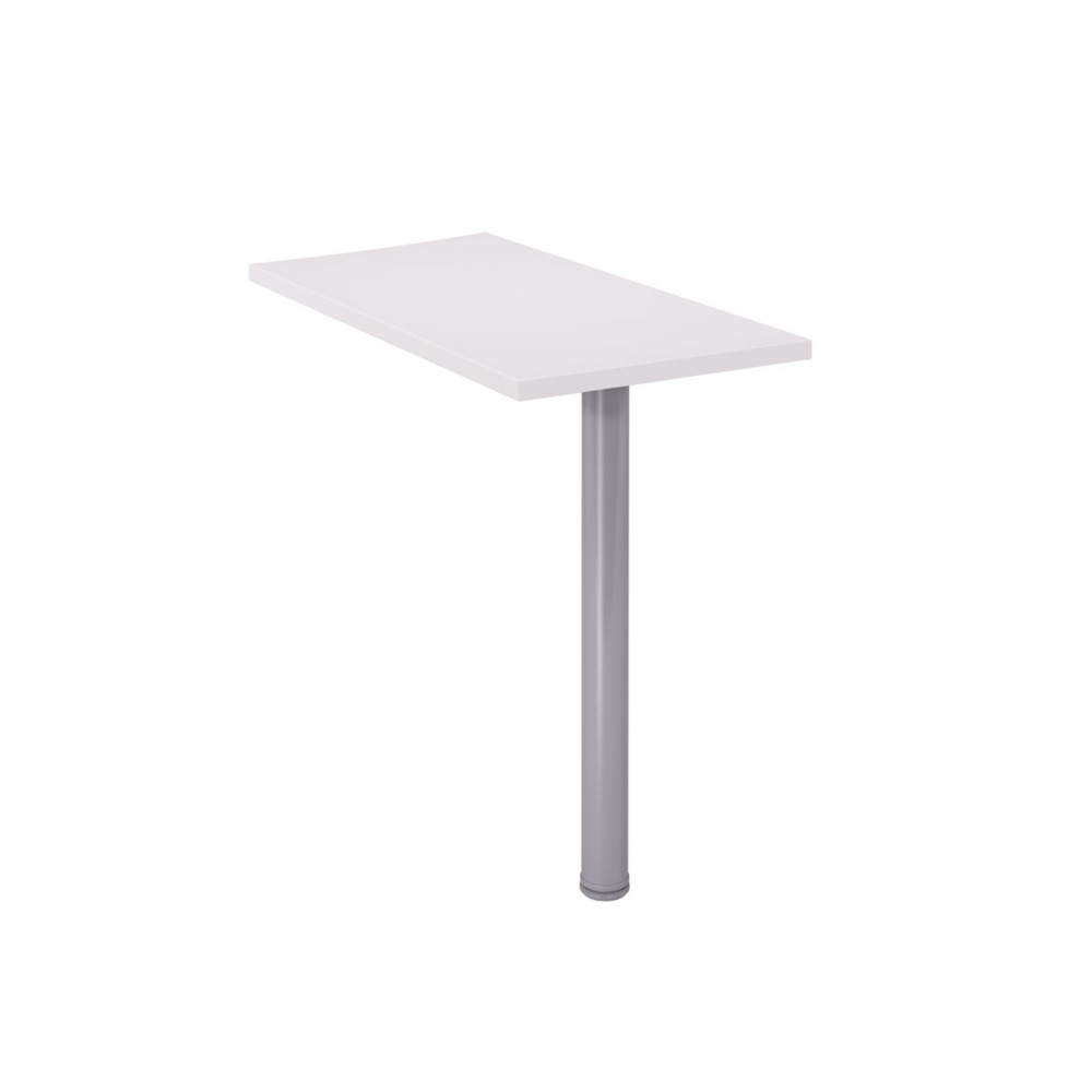 Extension rectangle pour bureau Activity Blanc L.60 x P.80 cm - Pied tube Aluminium