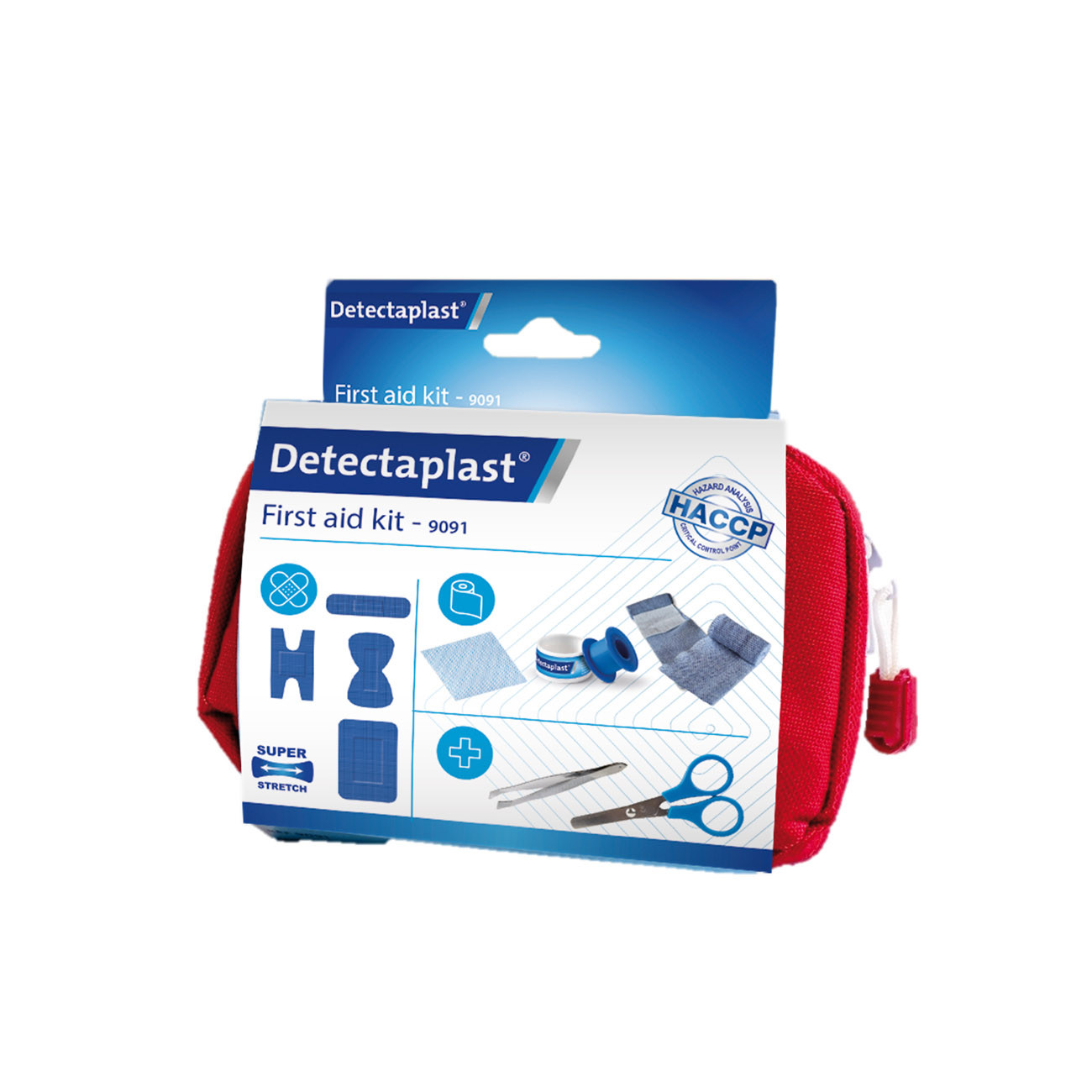 Detectaplast Trousse de premiers secours - HACCP - Pansements Super Stretch - Assortiment de 27 éléments