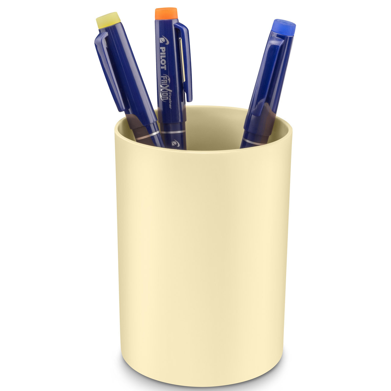 CEP Pot à crayons First en polystyrène recyclé - Jaune pâle