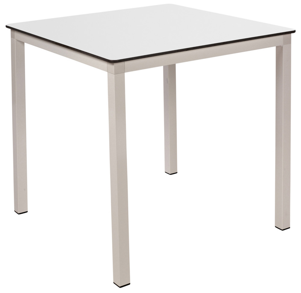Table carre empilable Harvey L.70 x P.70 cm - Usage intrieur & extrieur - Plateau Blanc - Pieds blanc