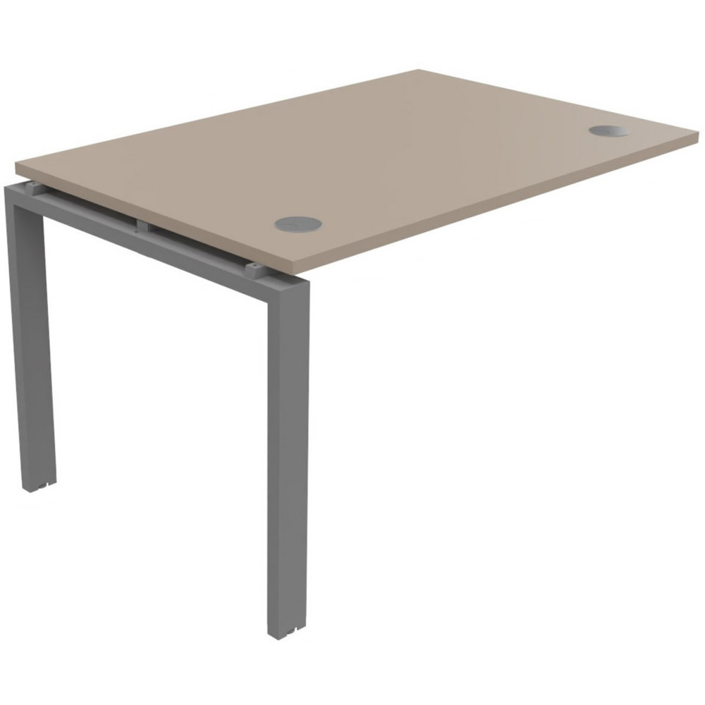 Bureau suivant E-link L.120 x P.80 cm - Plateau Argile - Pieds Aluminium
