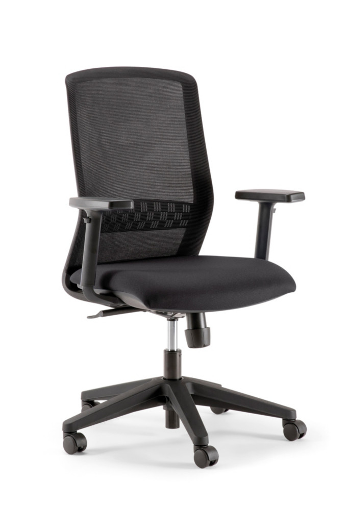 Fauteuil de bureau Tekna Maille rsille polyester M1 noir hauteur rglable accoudoirs 3D roulettes
