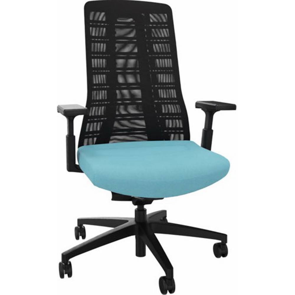 Sige ergonomique Pure Mcanisme auto-rgulant Tissu Turquoise dossier Maille Hauteur Rglable - Accoudoirs Dossier haut Roulettes