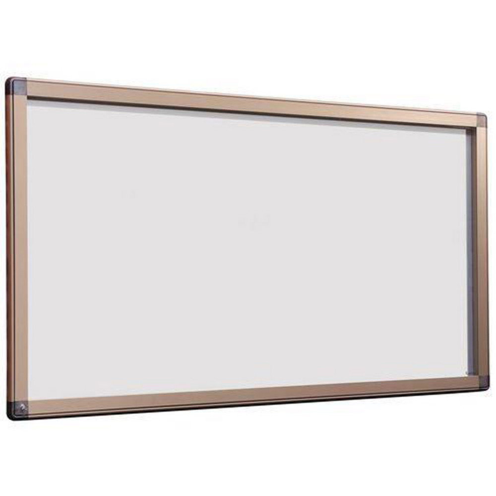 Planorga Vitrine d'extrieur haute scurit porte battante 12 feuilles A4 - 101 x 95 cm fond magntique - Cadre Sable