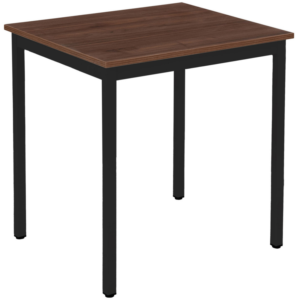 Table Polyvalente rectangle - L.70 x P.60 cm - Plateau Noyer - Pieds Noir
