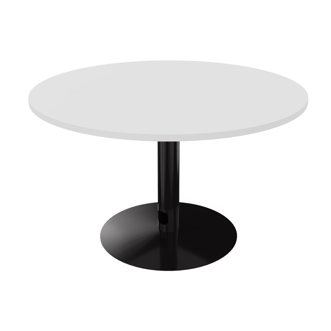 Table ronde 120 cm - Piètement tulipe Noir - Plateau Blanc