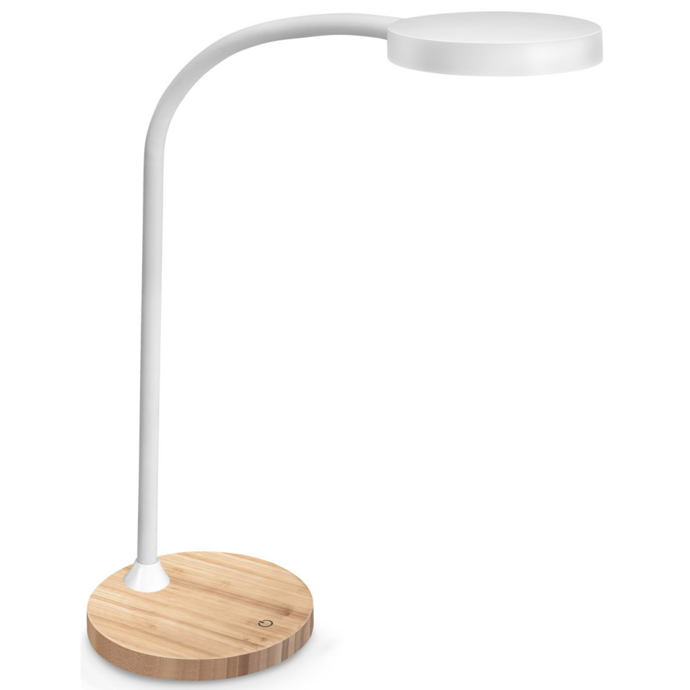 Cep Lampe de bureau Klo - Led intgre - 7W - Bras flexible - Variateur d'intensit - Blanc socle Chne