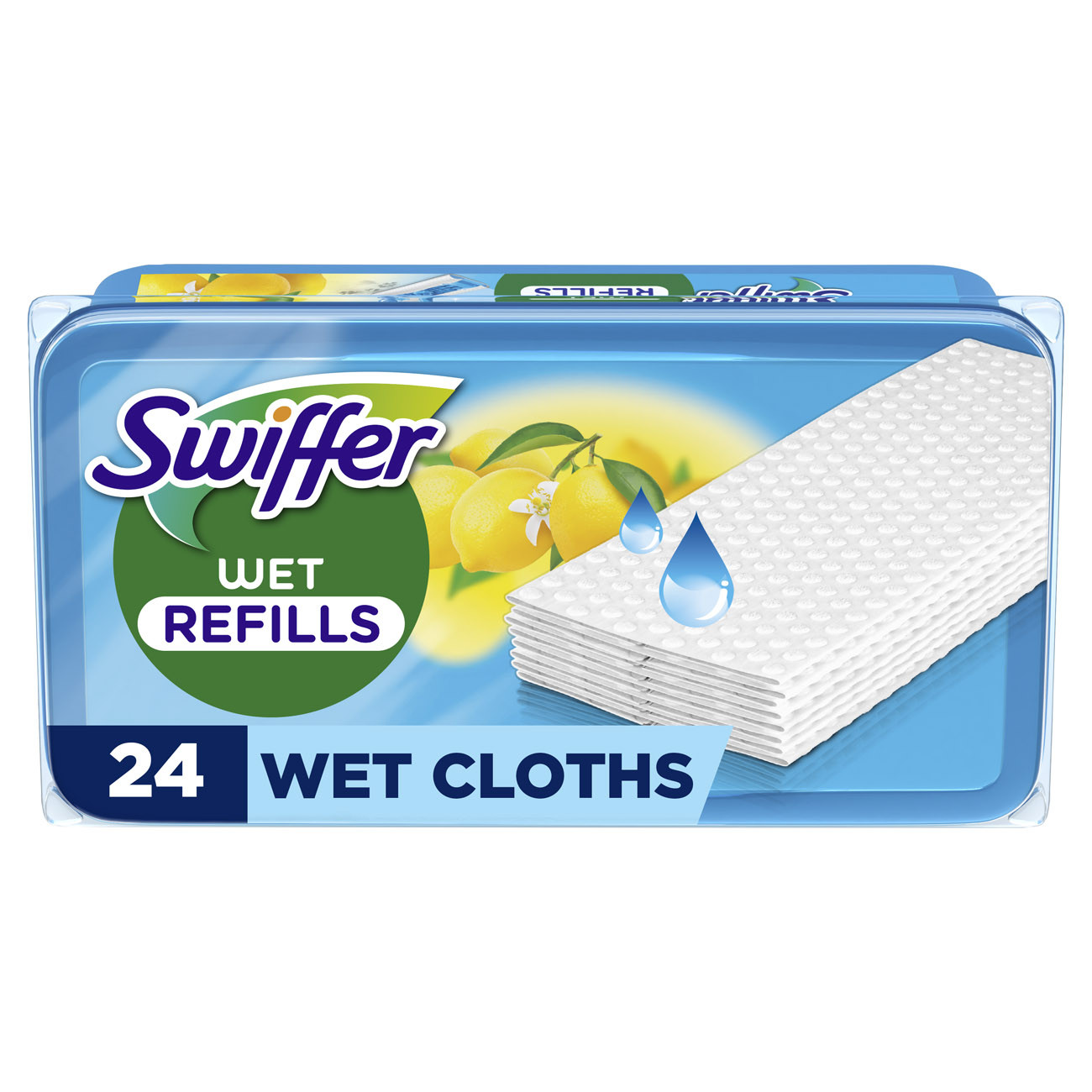 Swiffer Lingettes Humides Pour Balai Attrape Poussière 24 Lingettes Humides Parfum Citron Frais Attrape Et Retient 3x Plus de Poussière qu'un Balai Classique Balai Vendu Séparément - vue 2