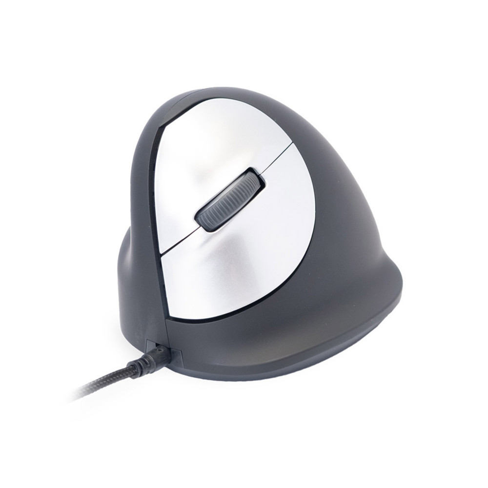 R-Go Tools Souris ergonomique verticale filaire gaucher R-Go HE - Taille M - Noir et Argent