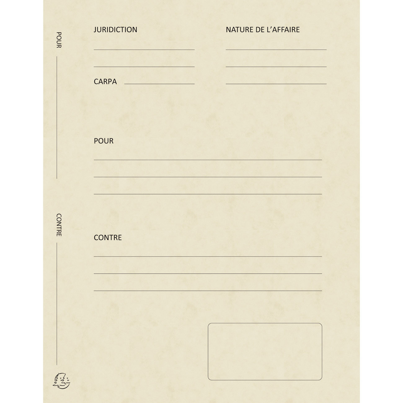 Exacompta+Dossiers+de+plaidoirie+pre-imprimes+en+carte+lustree+coloris+ivoire+-+Lot+de+25