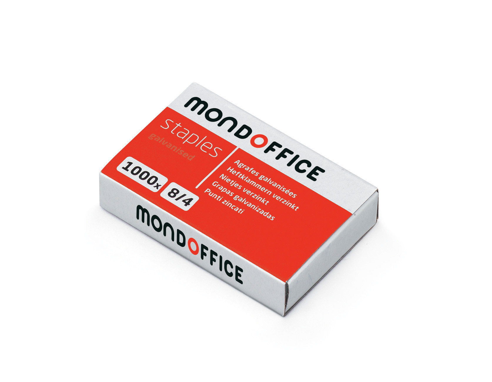 MONDOFFICE+Agrafes+Bebe+8/4+en+acier+galvanise+-+Capacite+15+feuilles+-+Boite+de+1000