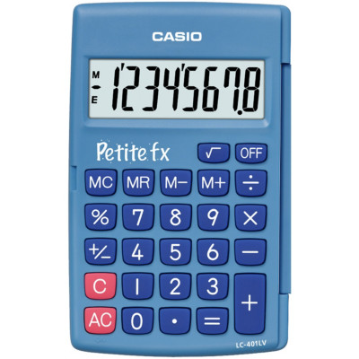 Casio Petit-FX LC-401LV - Calculatrice de poche - 8 chiffres - pile - bleu