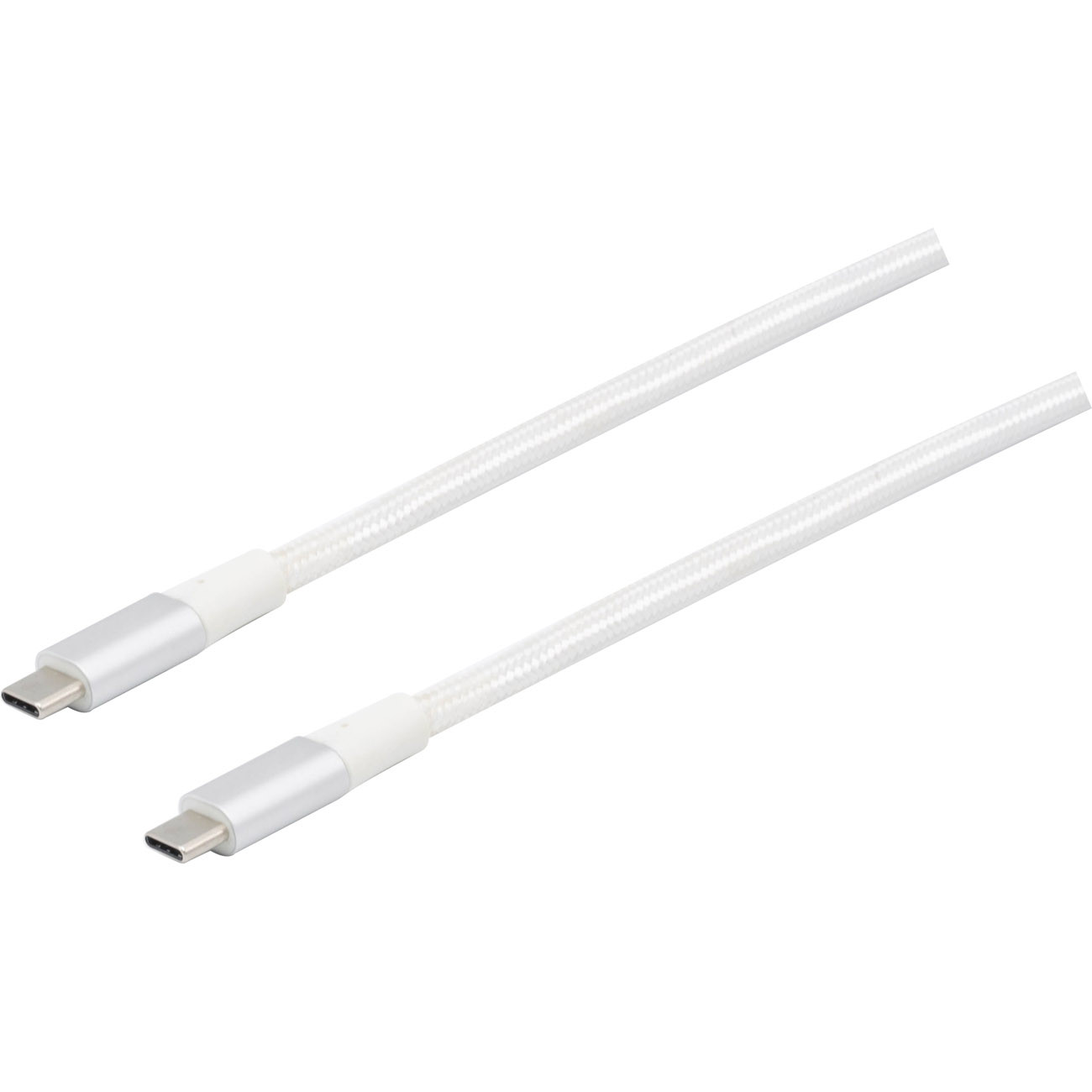 Câble USB-C / USB-C recyclé - USB 3.2 Gen 2 - Débit 10 Gbps - Puissance de charge 100 W - 2 m - Blanc