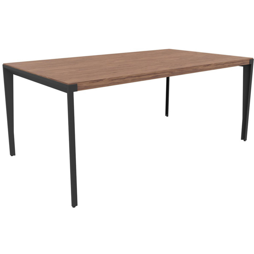 Bureau de direction Arold L.160 x P.100 cm - Placage bois noyer - Pitement mtal gris