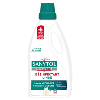 Sanytol Expert Désinfectant pour le linge - Bidon de 2 litres - 44 doses - Parfum fleurs blanches