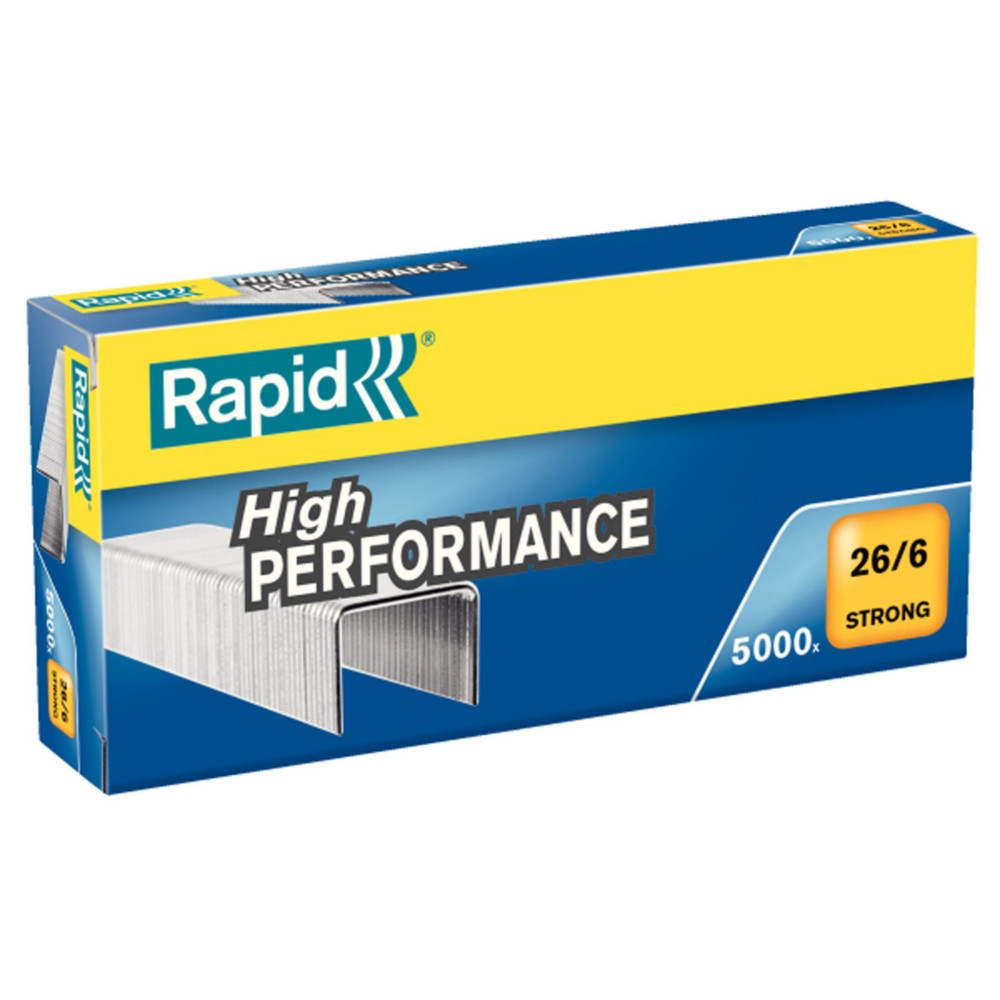 Rapid Agrafes Strong 26/6 pattes de 6 mm de long acier galvanis - Bote de 5000
