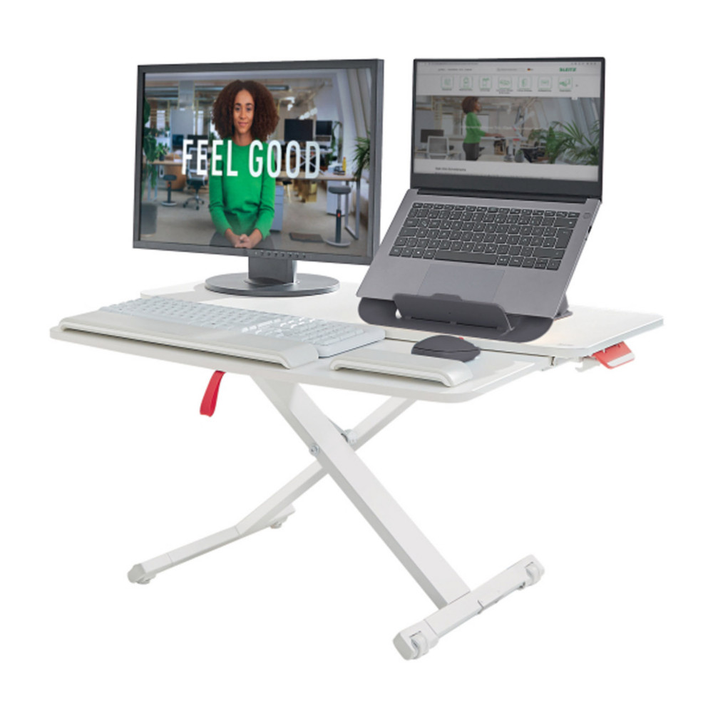 Leitz Station de travail assis-debout Ergo Cosy avec plateau coulissant - Gris