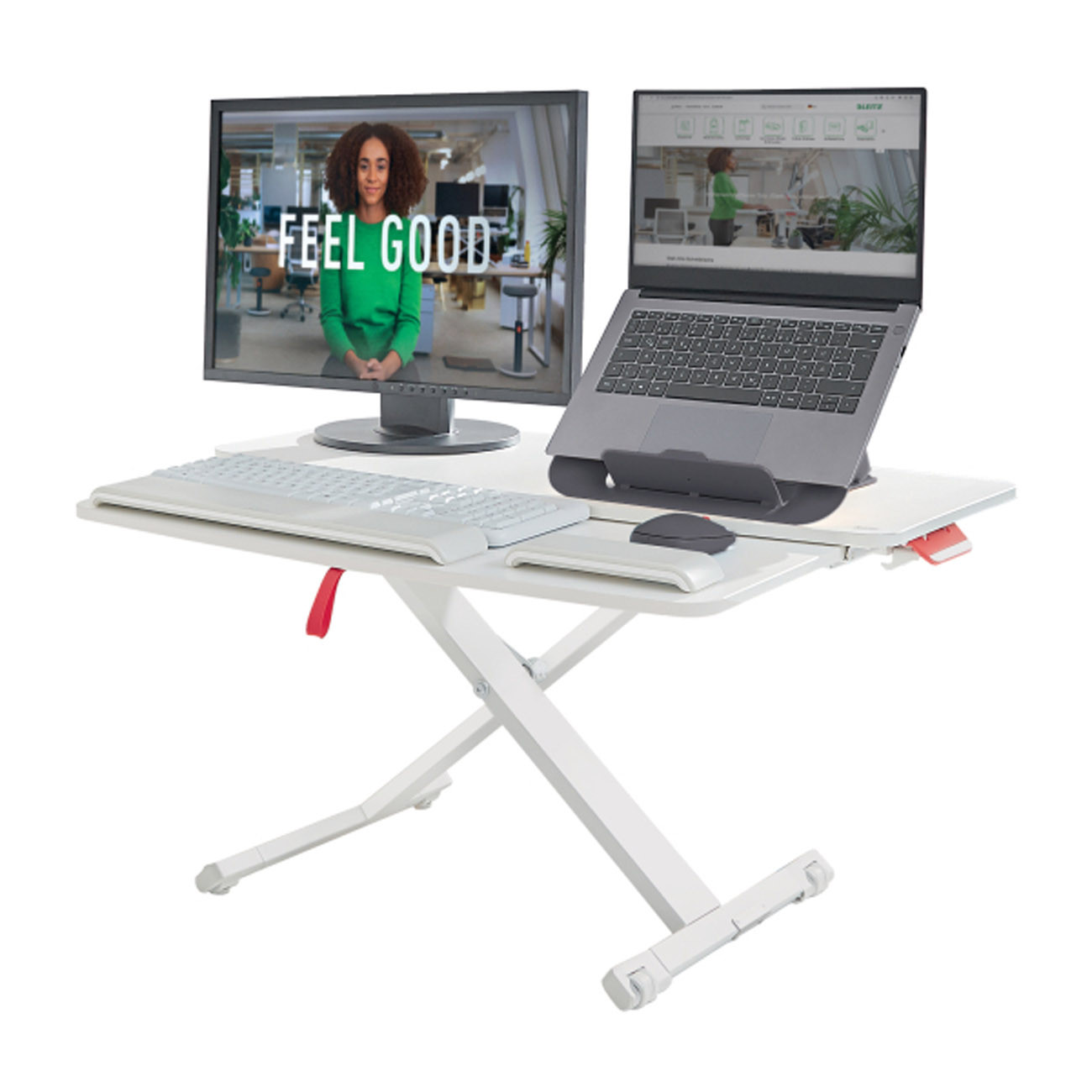 Leitz Station de travail assis-debout Ergo Cosy avec plateau coulissant - Gris