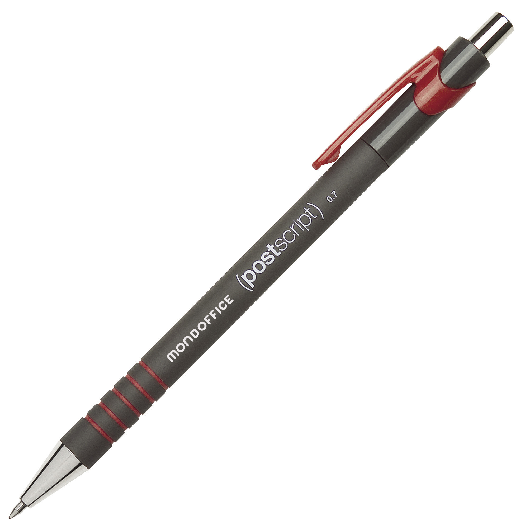 MONDOFFICE Confort RT - Stylo bille rétractable pointe moyenne 0,7 mm - Rouge