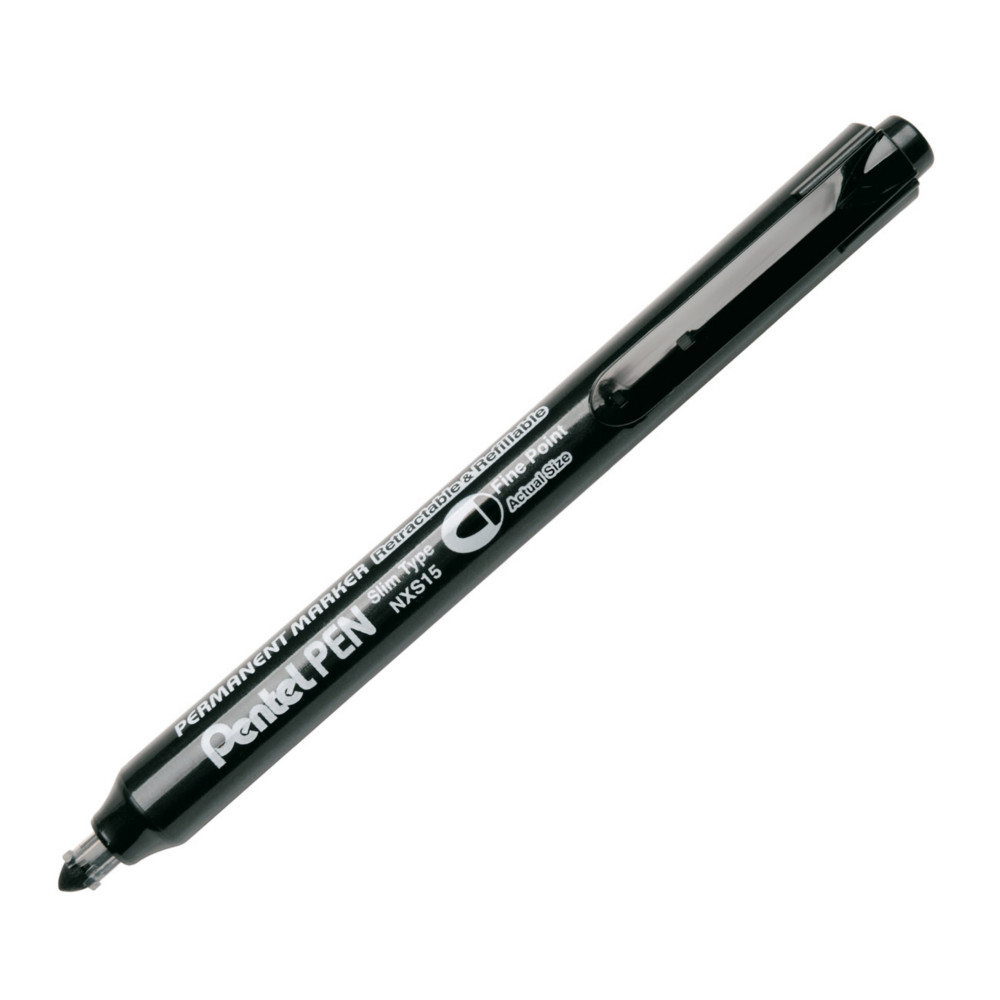 Pentel NXS15 - Marqueur permanent rtractable pointe fine 4 mm - Noir