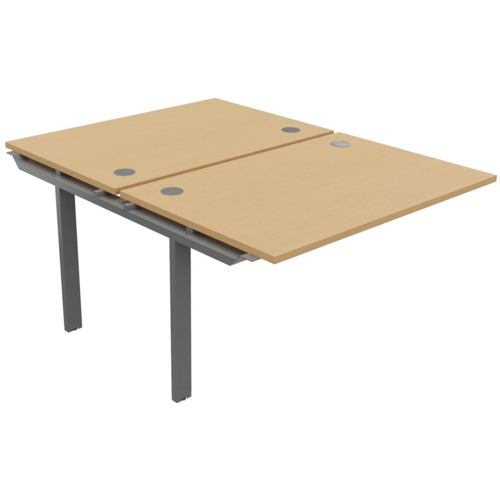 Module suivant pour ensemble 2 bureaux droits E-link - L.120 x P.163 cm - Plateau Htre - Pieds Aluminium