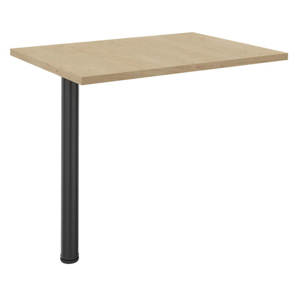 Extension pour bureau Axiome - L.60 x P.80 cm - Plateau Chne - Pied tubulaire Anthracite