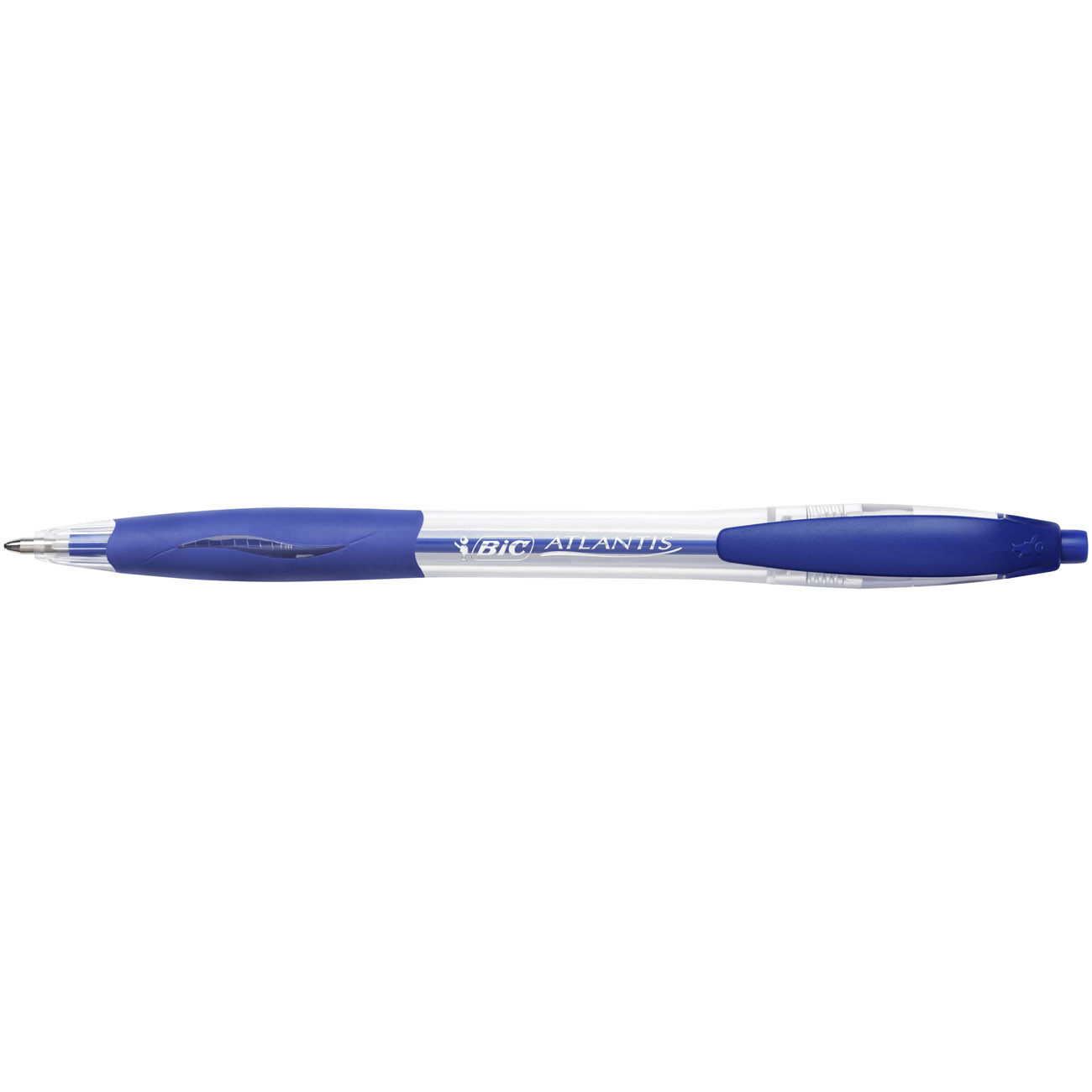 BIC+Atlantis+Classic+Stylo+bille+retractable+avec+grip+-+pointe+moyenne+1+mm+-+Bleu