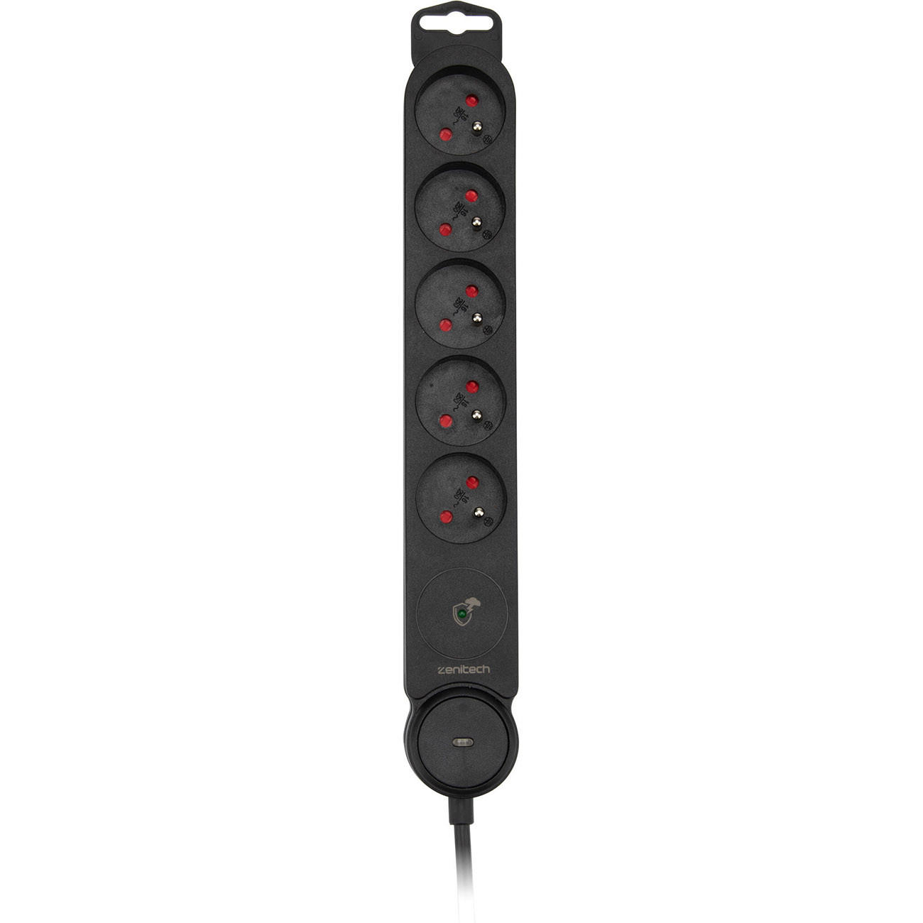 Bloc multiprise parafoudre 5x16A + interrupteur Zenitech