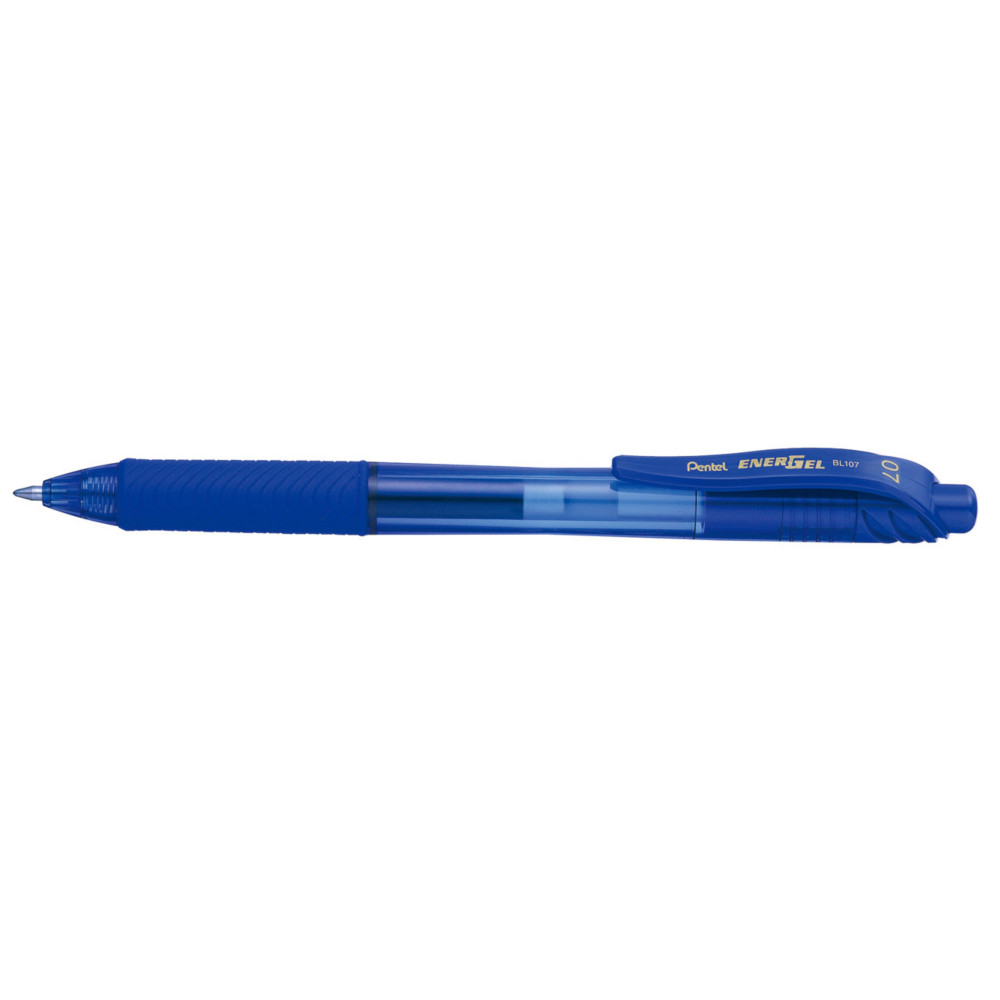 Pentel Stylo roller rtractable EnerGel BL107 pointe moyenne (0,7mm) avec zone de prhension - Encre Bleue