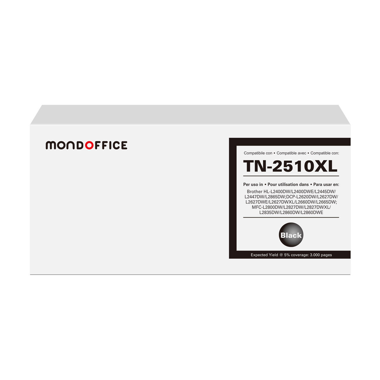 MONDOFFICE Toner compatible BROTHER TN2510XL - Noir