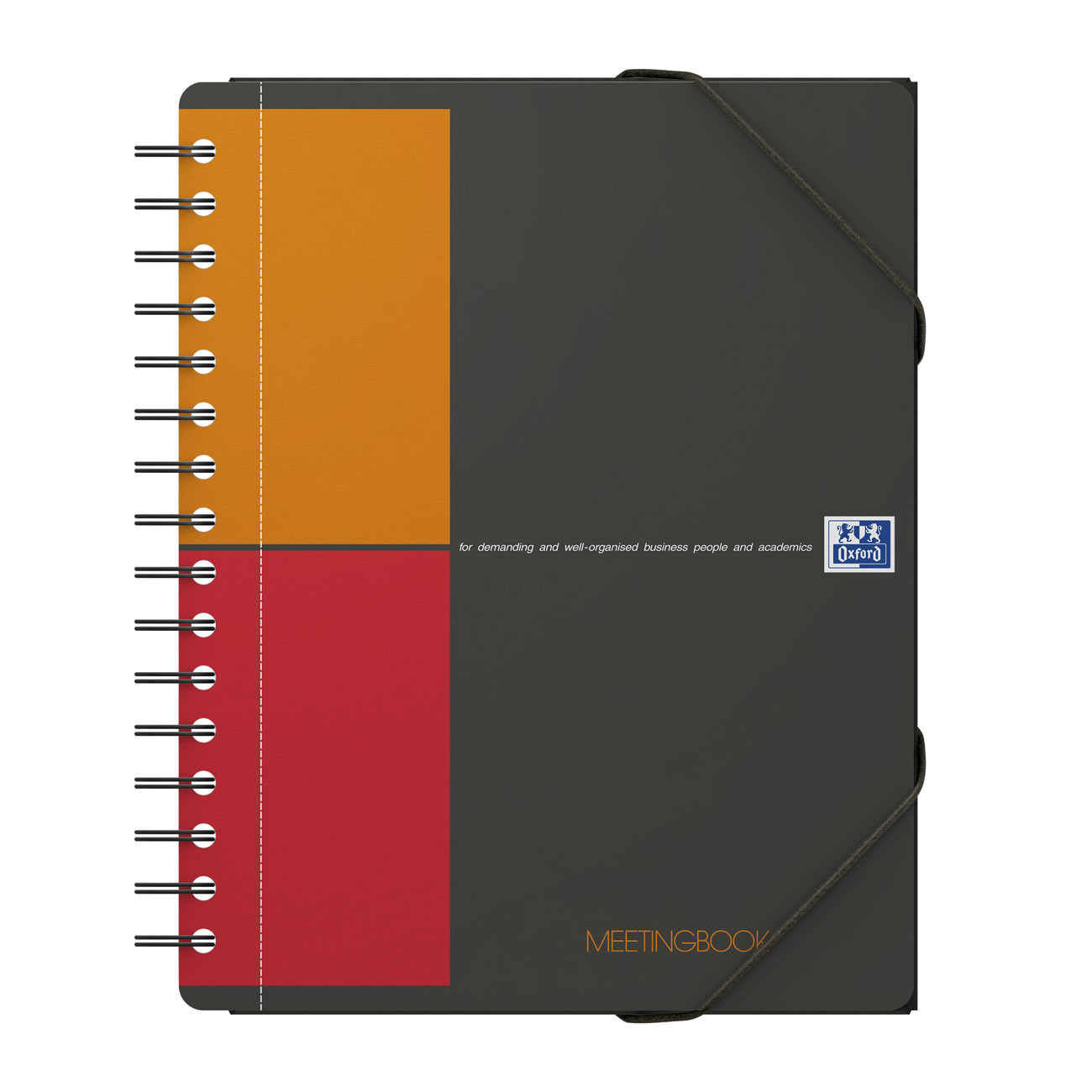 Oxford+Cahier à+spirale+International Meetingbook A5+14,8+x+21+cm+-+80g+-+Perfore+-+Petits+carreaux+5x5+-+160 pages