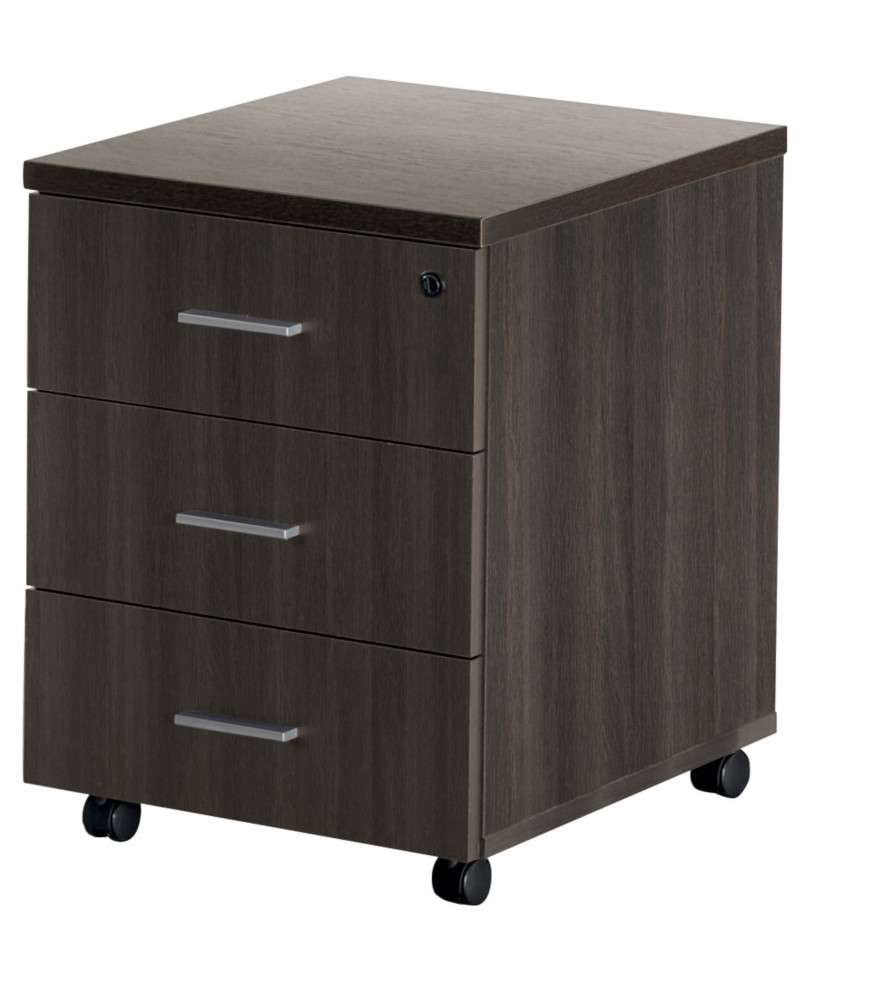 Caisson mobile Moka - L.40 x P.60 x H.55 cm - 3 tiroirs - Chne caf