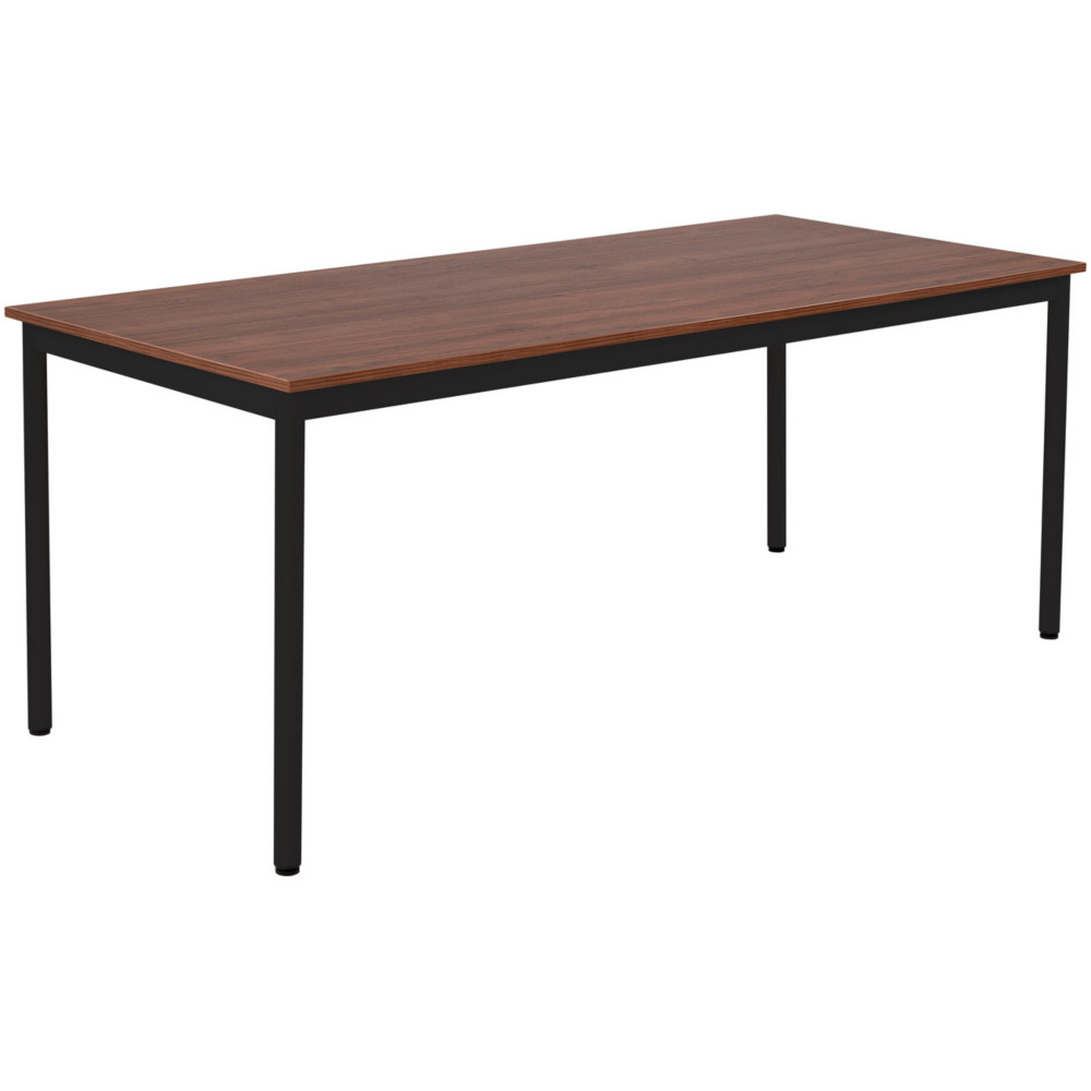 Table de restauration Budget 180 x 80 cm - Plateau Noyer - Pieds mtal Noir