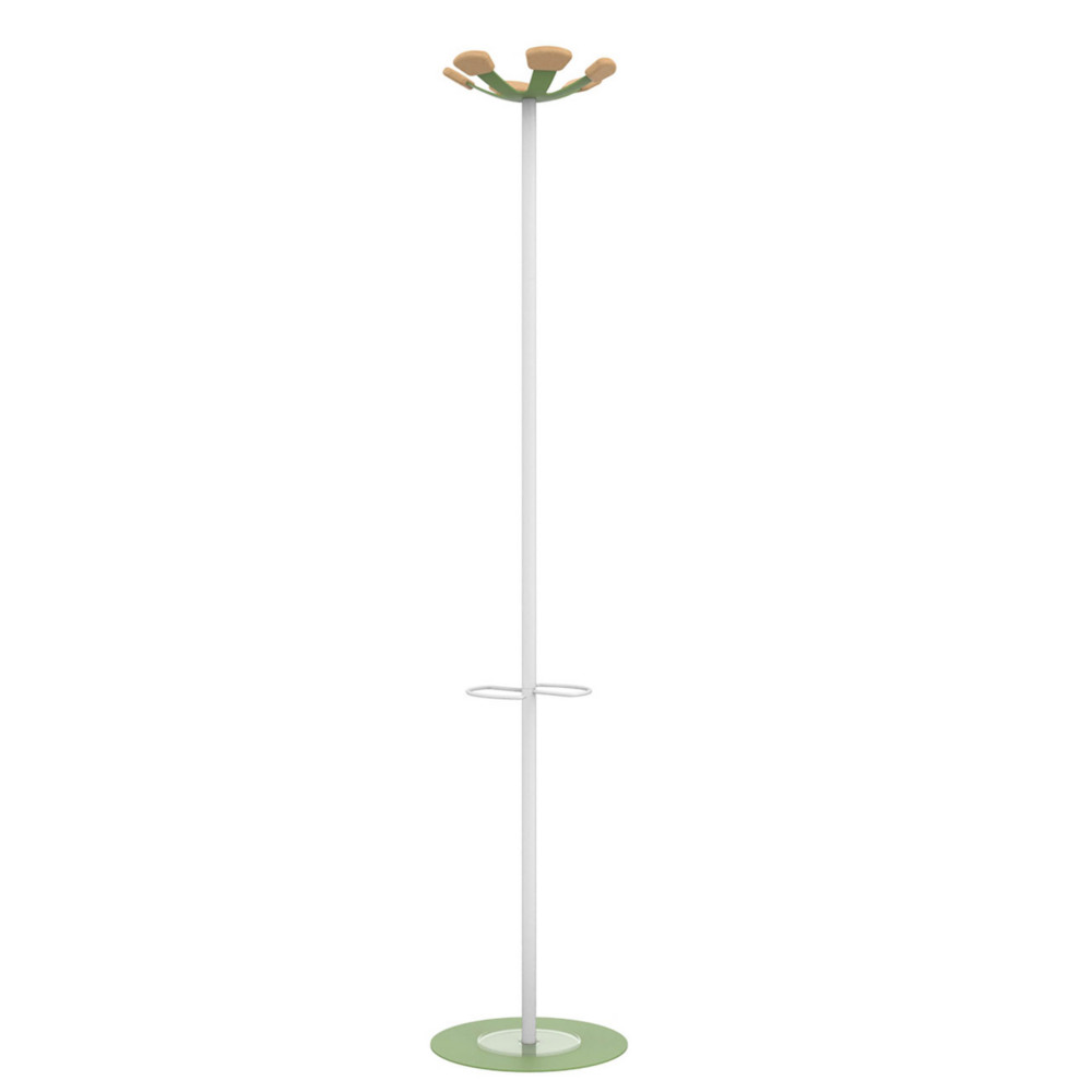 Unilux Portemanteau Vaiina 6 patres - Vert et bois