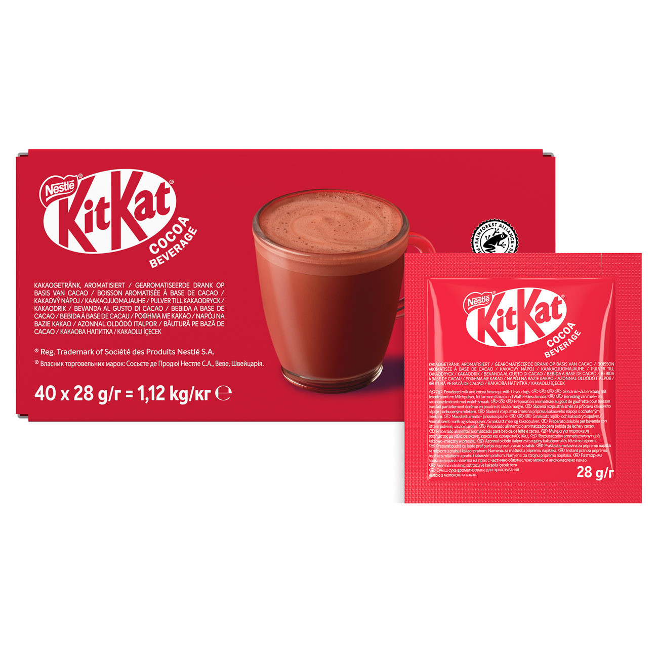 KitKat Sachet aromatisé au goût de gaufrette et cacao Dosette de 28 g de en Boîte de