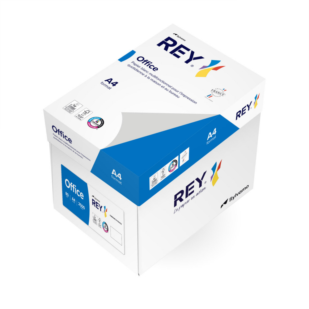 REY Papier A4 blanc Office - 80g - Bote de 2500 feuilles