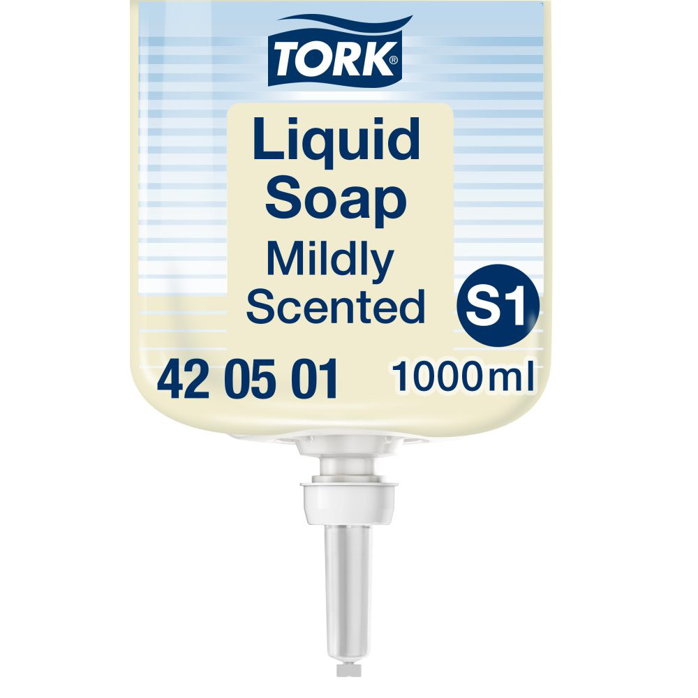 Tork+Savon+liquide+mains+senteur+douce+parfum+frais+-+420501+-+Recharge+1000+ml+pour+distributeur+S1