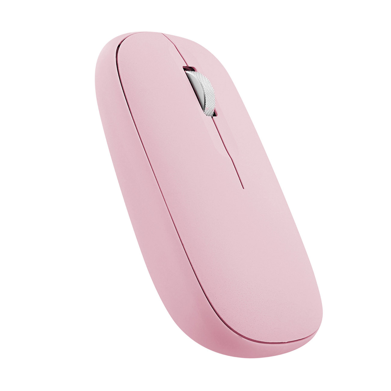 TNB Souris sans fil ambidextre 2 en 1 Iclick - Bluetooth et dongle USB - Rose