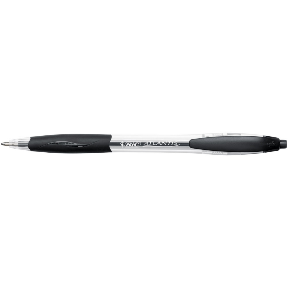 BIC Atlantis Classic Stylo bille rtractable avec grip - pointe moyenne 1 mm - Noir