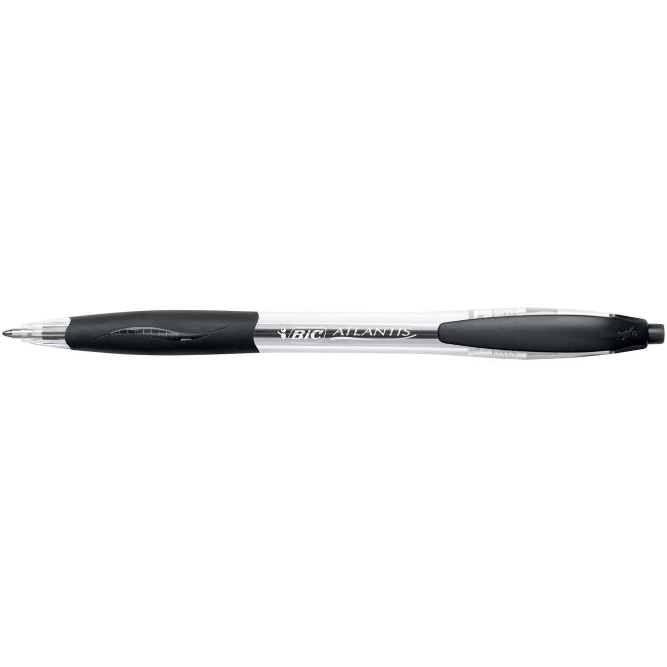 BIC+Atlantis+Classic+Stylo+bille+retractable+avec+grip+-+pointe+moyenne+1+mm+-+Noir