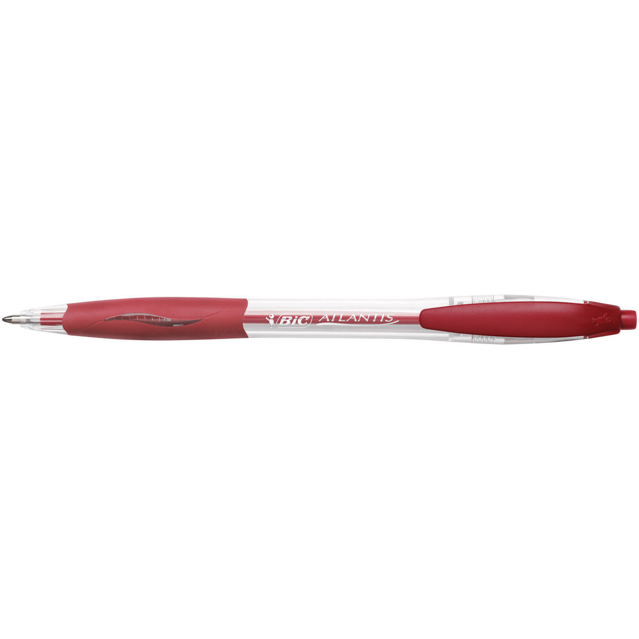 BIC+Atlantis+Classic+Stylo+bille+retractable+avec+grip+-+pointe+moyenne+1+mm+-+Rouge