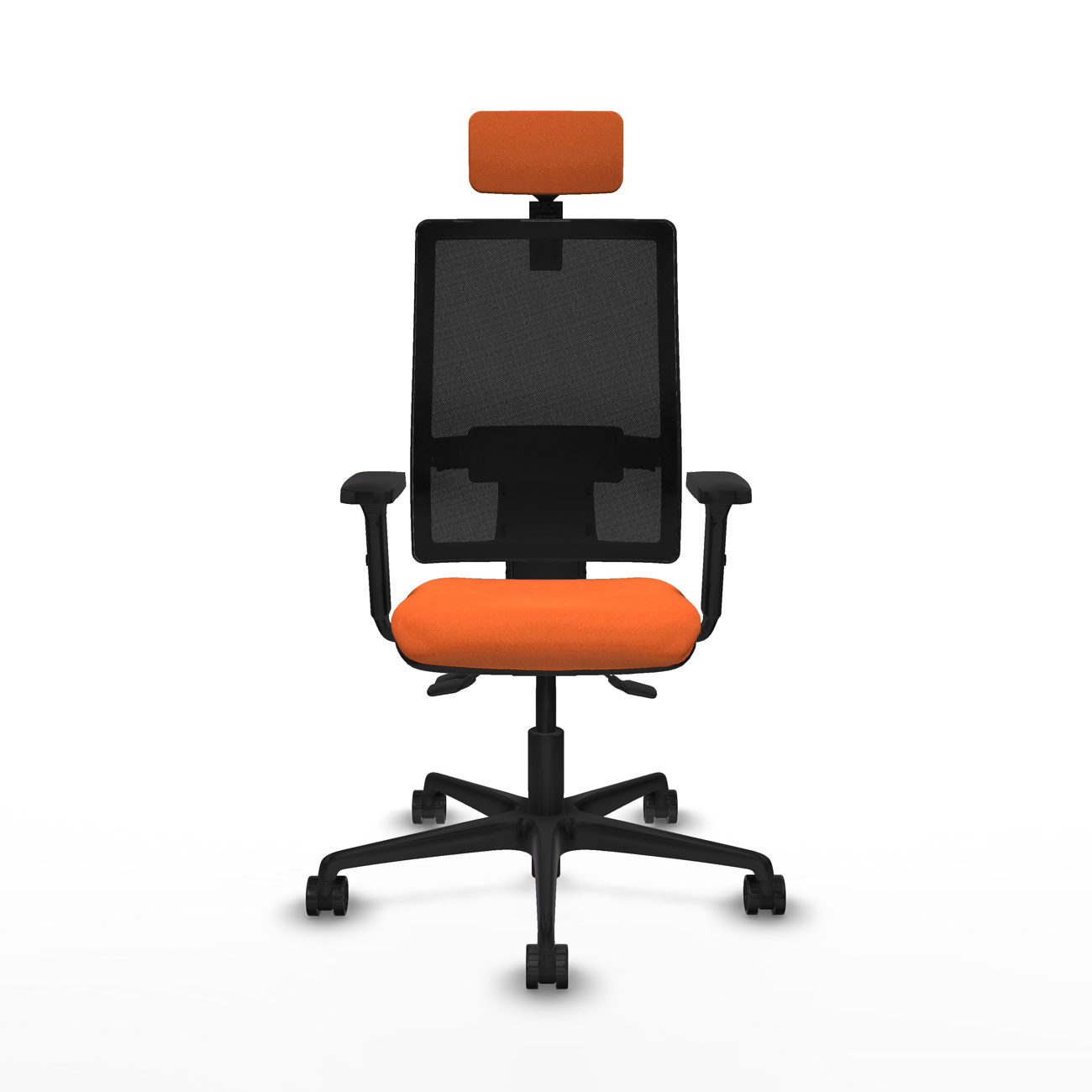 Piqueras y Crespo BORMATE Fauteuil ergonomique Dossier Maille - Accoudoir 2D - Assise et appui-Tête - Orange