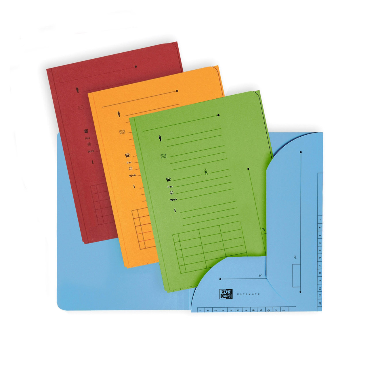 Oxford+Chemises+sous-dossiers+Ultimate+A4+en+carte+kraft+240g+couleurs+assorties+vives+-+Lot+de+25