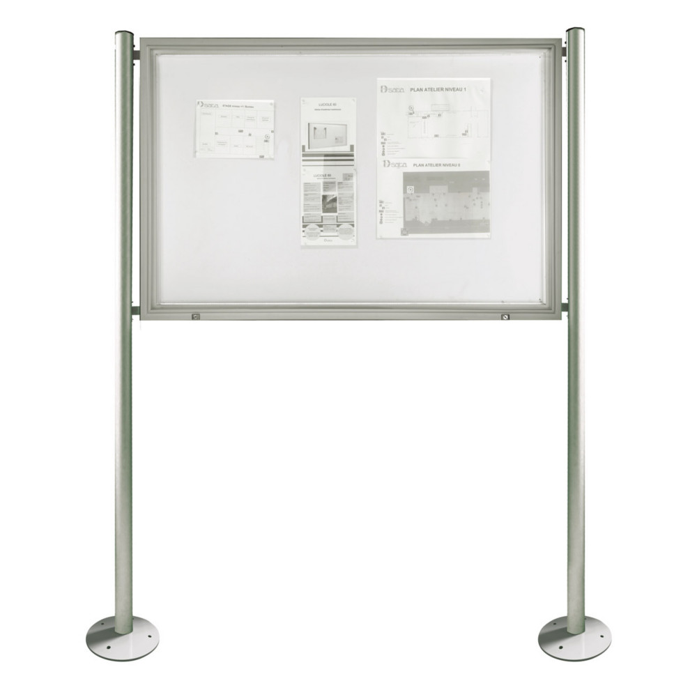Planorga Vitrine d'extrieur Classique 45 - 27 feuilles - Cadre aluminium - Pieds visss