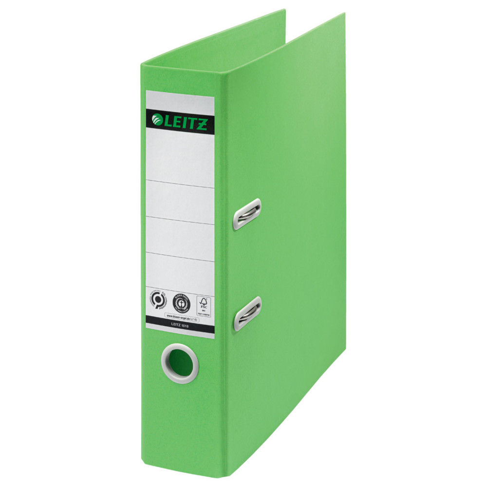 Leitz Recycle Classeur  levier A4 180 - Carton 100% recycl et recyclable - Dos 8 cm - Vert